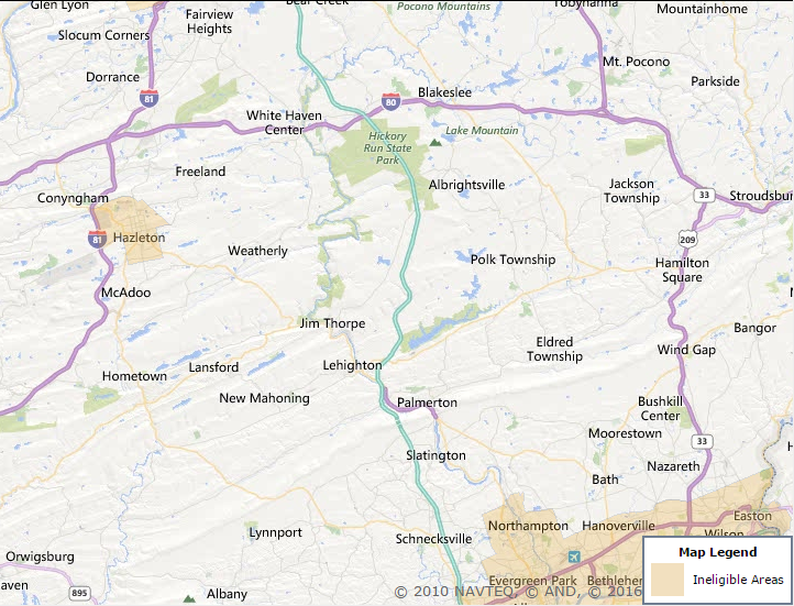 Carbon County Pennsylvania USDA Eligibility