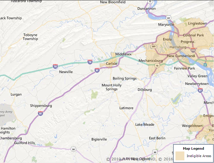 Cumberland County Pennsylvania USDA Eligibility